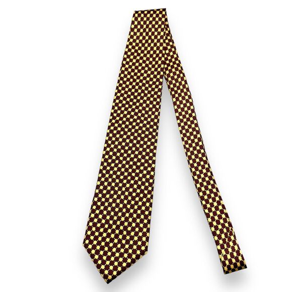 Harold Powell Silk Dress Tie Made in USA Geometric Diamond Pattern‎ 59" 4" - Picture 2 of 11